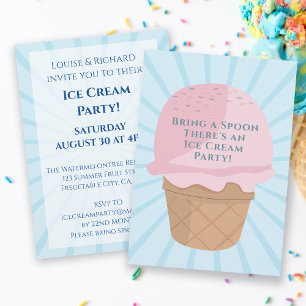 Ice Cream Celebration Party Birthday Invitation