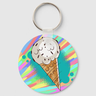 Ice Cream Chocolate Chips Key Ring