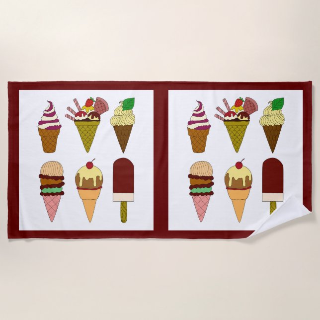 Ice Cream Choice Beach Towel (Front)