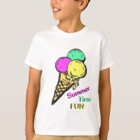 Ice Cream Colour Summer Time Fun T-Shirt