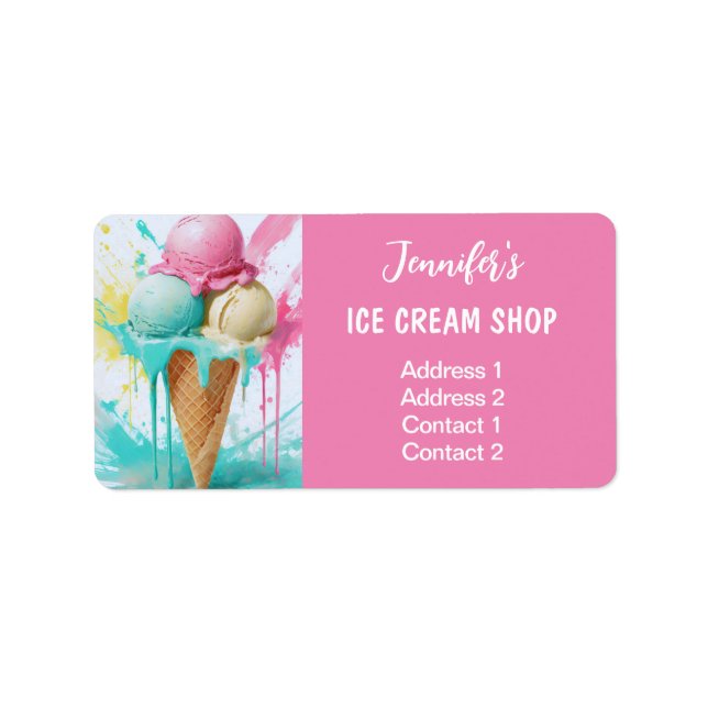 Ice Cream Colourful Address Label (Front)