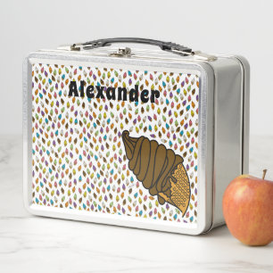 Ice Cream Colourful-Chocolate Custom Text Metal Lunch Box