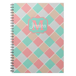 Ice-Cream Colours Checked Personalised Notebook