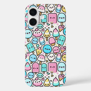 Ice Cream Cone and Popsicle Doodles iPhone 16 Case