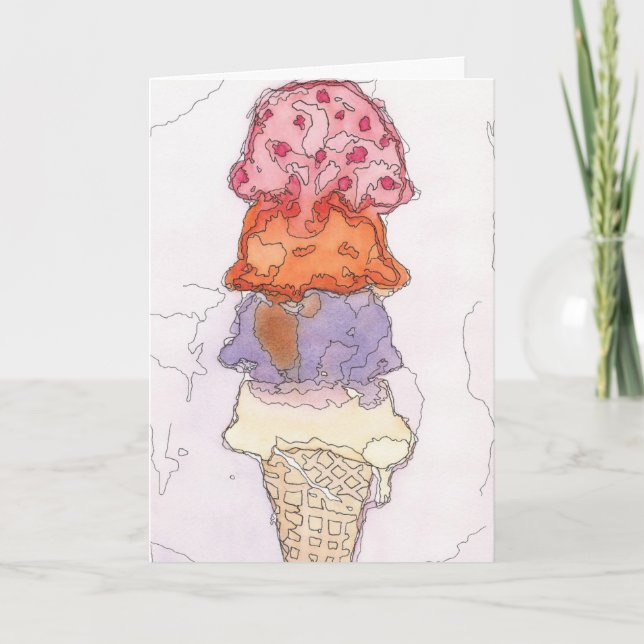 Ice Cream Cone Birthday Card (Front)
