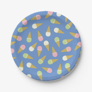 Ice Cream Cone Birthday Kids Cute Paper Plate