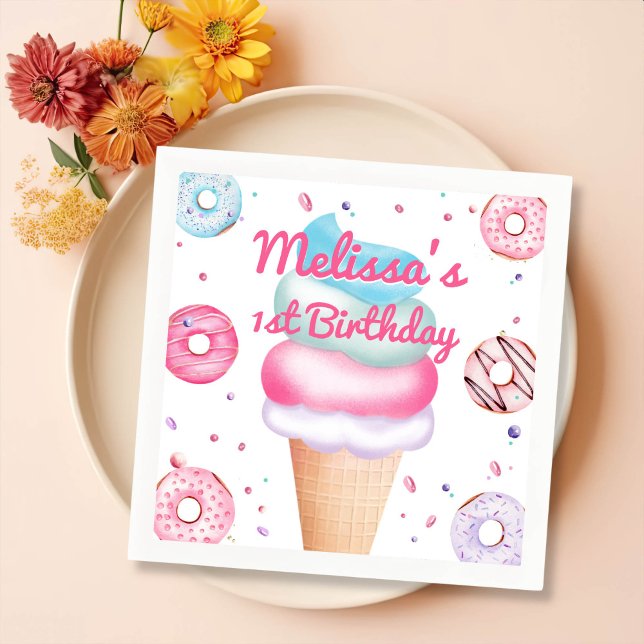 Ice Cream Cone Birthday Party Napkins (Creator Uploaded)