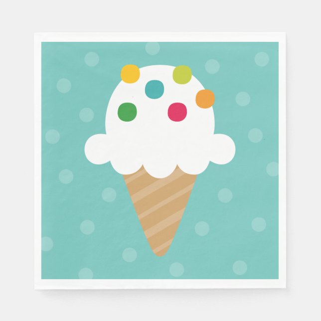Ice Cream Cone Birthday Party Napkins (Front)