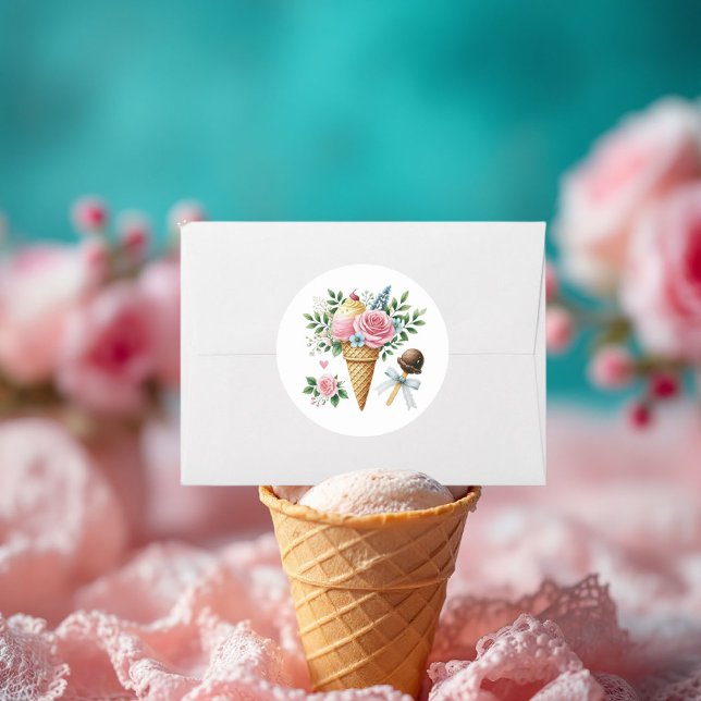 Ice Cream Cone Bridal Shower Envelope Seal (Ice Cream Cone Bridal Shower Envelope Seal)