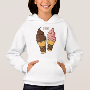 Ice cream cone cartoon illustration 