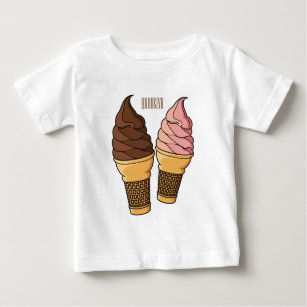 Ice cream cone cartoon illustration  baby T-Shirt