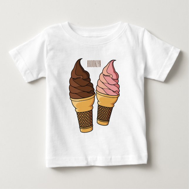 Ice cream cone cartoon illustration  baby T-Shirt (Front)