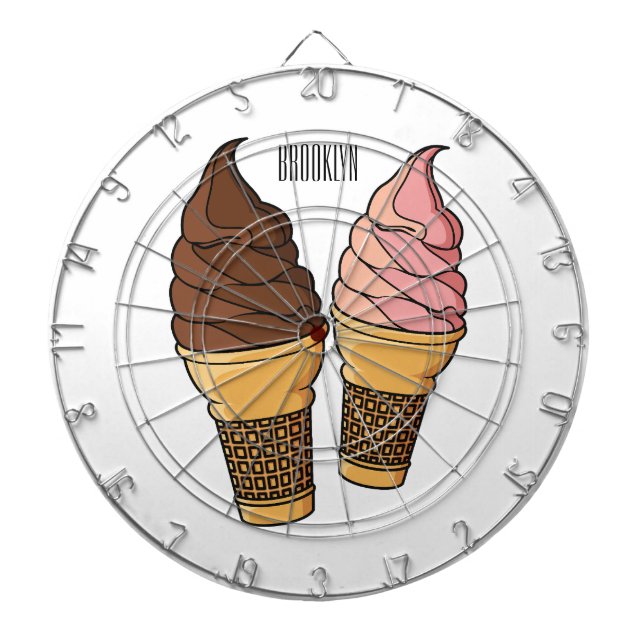 Ice cream cone cartoon illustration  dartboard (Front)