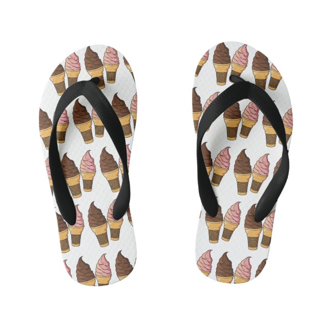Ice cream cone cartoon illustration  kid's jandals (Footbed)