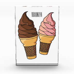 Ice cream cone cartoon illustration photo block