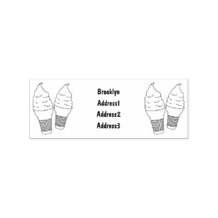 Ice cream cone cartoon illustration rubber stamp