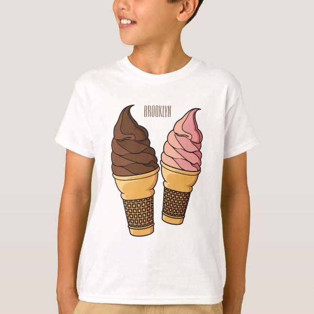 Ice cream cone cartoon illustration  T-Shirt (Front)