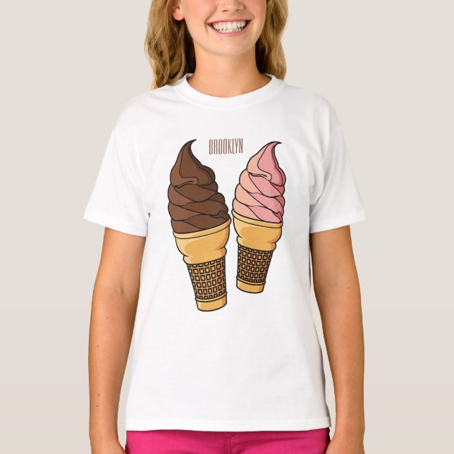 Ice cream cone cartoon illustration  T-Shirt (Front)