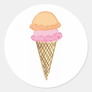 Ice Cream Cone Classic Round Sticker