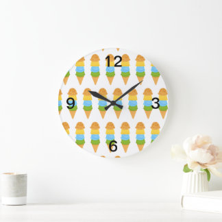 ice cream cone colorfull large clock
