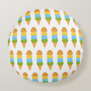 ice cream cone colorfull round cushion