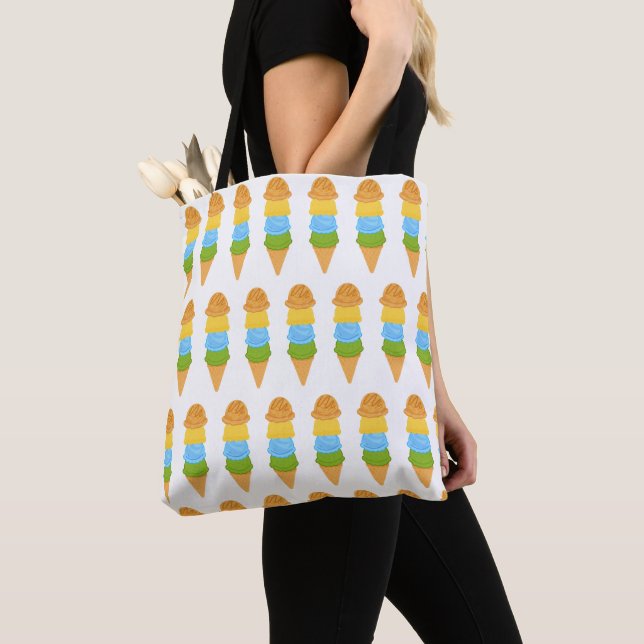 ice cream cone colorfull tote bag (Close Up)