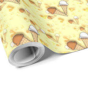 Ice Cream Cone Cornet Pattern Summer Food Funny Wrapping Paper