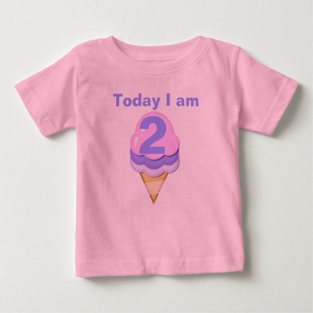 Ice Cream Cone Customisable Birthday T-shirt (Front)