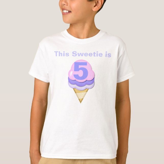 Ice Cream Cone Customisable Birthday T-shirt (Front)