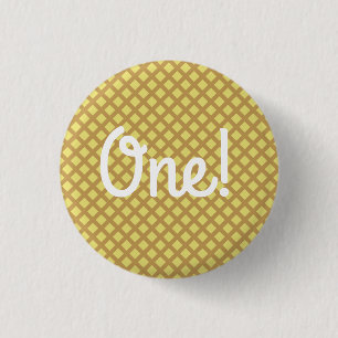 Ice Cream Cone Cute 1st Birthday Button Pin