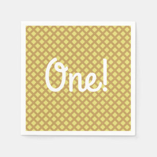 Ice Cream Cone Cute 1st Birthday Party Napkins