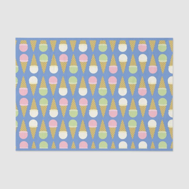 Ice Cream Cone Cute 1st Birthday Party Tissue Paper (Front)