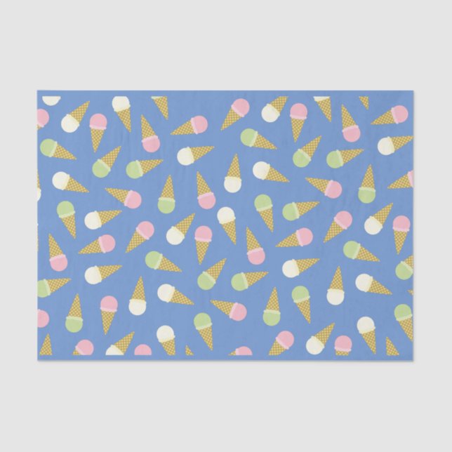 Ice Cream Cone Cute 1st Birthday Party Tissue Paper (Front)