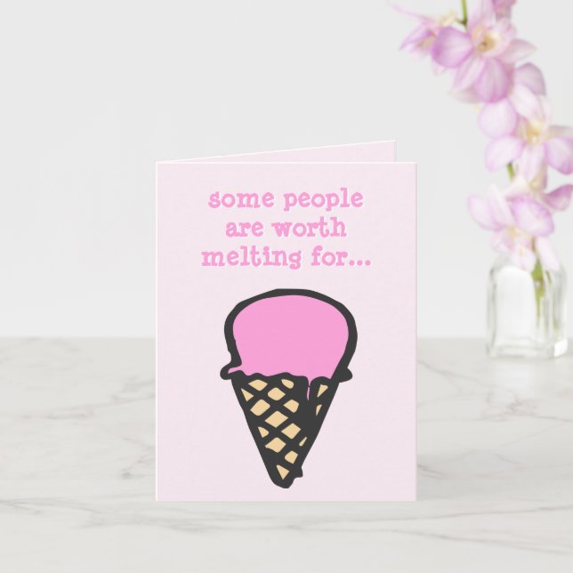 Ice Cream Cone - Cute Valentine's Day Card (Orchid)