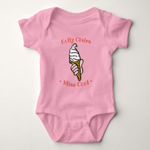 Ice Cream Cone Design to Personalise Baby Bodysuit