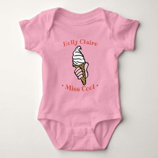Ice Cream Cone Design to Personalize Baby Bodysuit (Front)