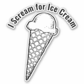 Ice Cream Cone Design Vinyl Sticker