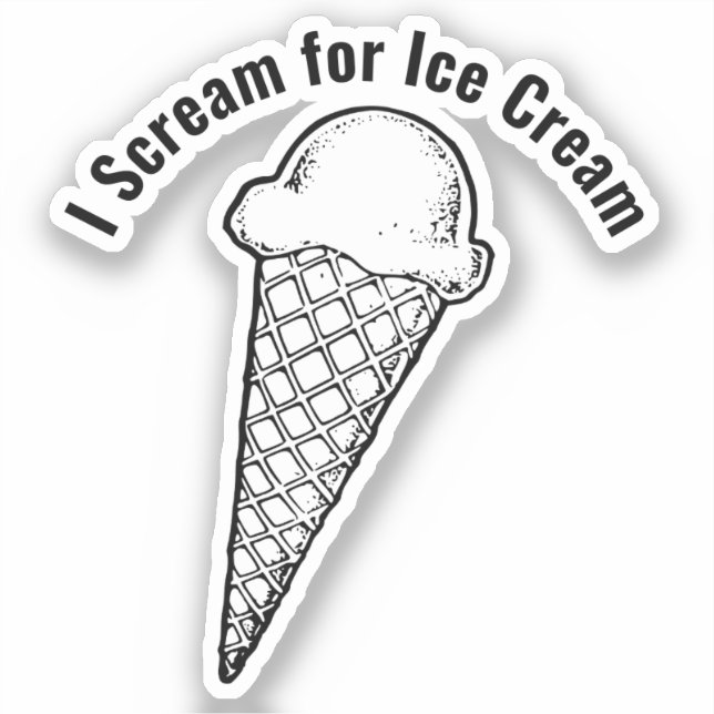 Ice Cream Cone Design Vinyl Sticker (Front)