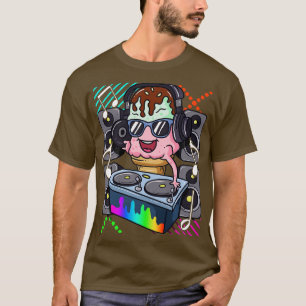 Ice Cream Cone DJ Dance Music Electronic Hip Hop T-Shirt