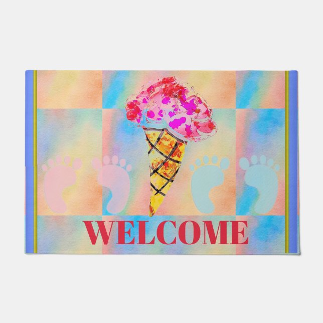 Ice Cream Cone Door Mat (Front)