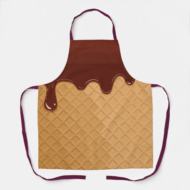 Ice Cream Cone Dripping Chocolate Apron (Front)
