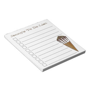 Ice Cream Cone Foodie Personalised To Do List Notepad