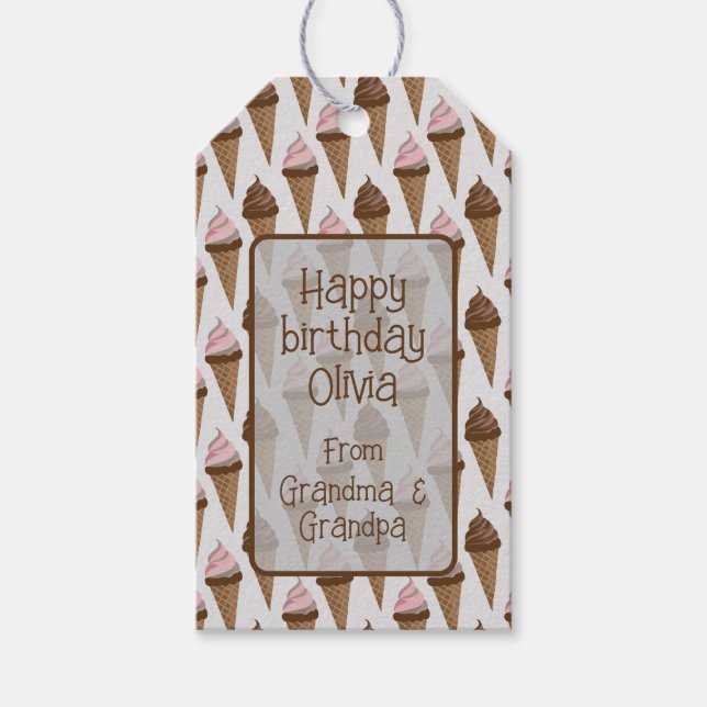 Ice Cream Cone Gift Tags (Front)