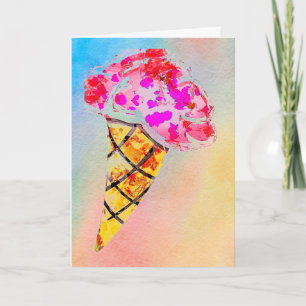 Ice Cream Cone Greeting Card/Lick Me Card