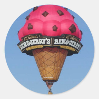 Ice Cream Cone Hot Air Balloon Classic Round Sticker