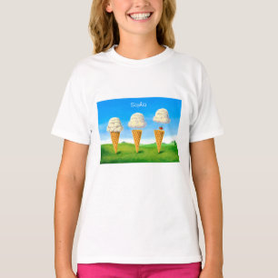 Ice Cream Cone, Hot Air Balloon Whimsical, Name T-Shirt