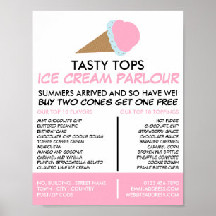 Ice Cream Cone, Ice Cream Parlor Advertising Poster