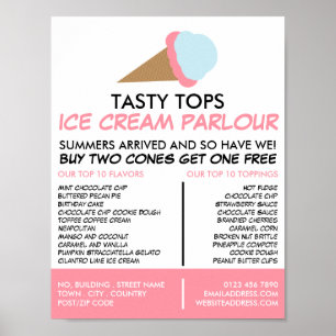 Ice Cream Cone, Ice Cream Parlour Advertising Poster