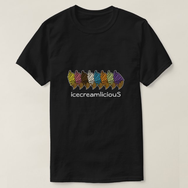 Ice Cream Cone icecreamliciouS Custom Text Dark  T-Shirt (Design Front)