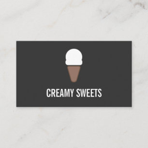 Ice Cream Cone Icon grey Business Card